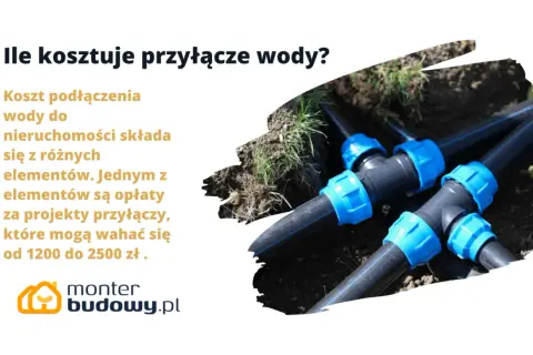Instalacja wodna z niebieskimi złączkami w ziemi. Dowiedz się, jaki jest koszt przyłącza wody do nieruchomości.