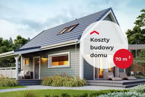 Uroczy, nowoczesny dom do 70m2 z tarasem i dużymi oknami. Idealny dla małej rodziny.