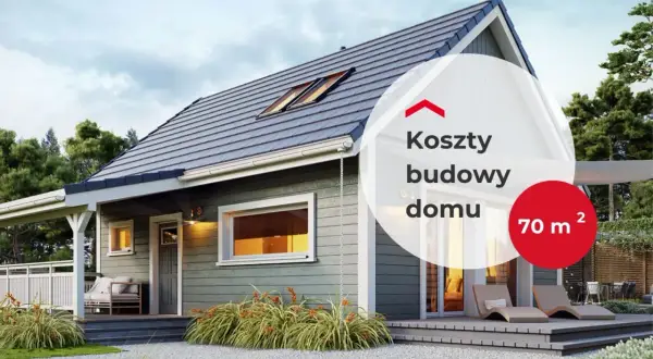 Uroczy, nowoczesny dom do 70m2 z tarasem i dużymi oknami. Idealny dla małej rodziny.