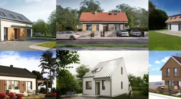 Rządowe projekty domów 70m2 za darmo: wizualizacje nowoczesnych, energooszczędnych domów jednorodzinnych z garażami i ogrodami.