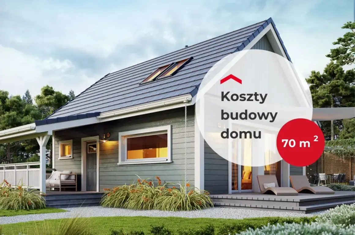 Uroczy, nowoczesny dom do 70m2 z tarasem i dużymi oknami. Idealny dla małej rodziny.