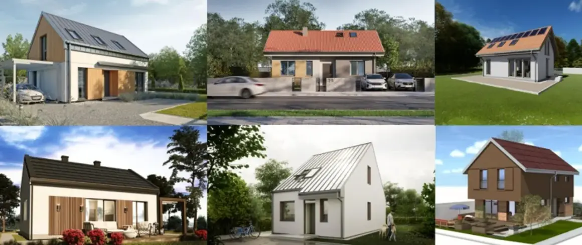 Rządowe projekty domów 70m2 za darmo: wizualizacje nowoczesnych, energooszczędnych domów jednorodzinnych z garażami i ogrodami.