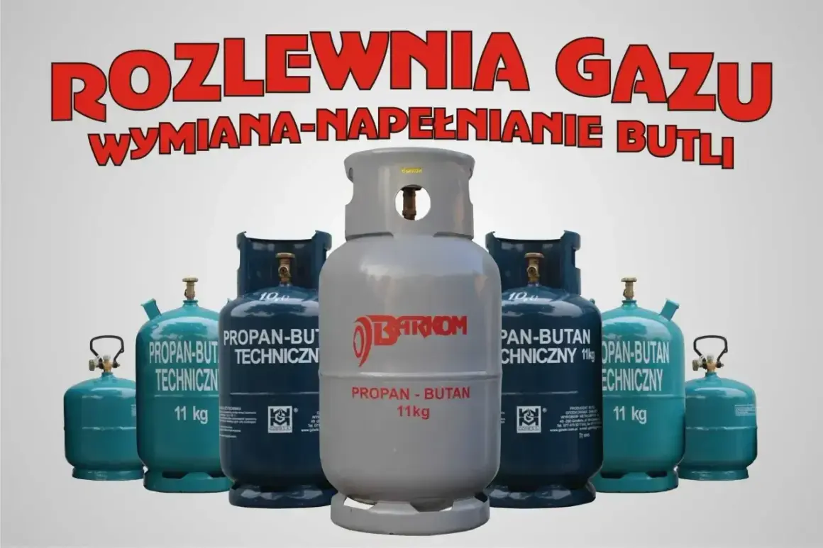 Butle z gazem propan-butan 11kg. Dowiedz się, ile kosztuje butla z gazem w rozlewni.