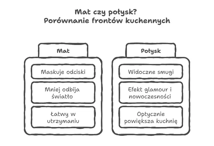 kuchnia matowa vs połyskowa porównanie