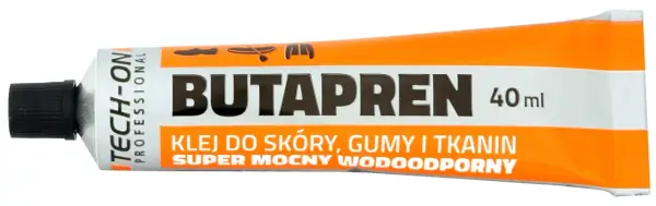 Tubka kleju BUTAPREN 40 ml do skóry, gumy i tkanin. Super mocny, wodoodporny.